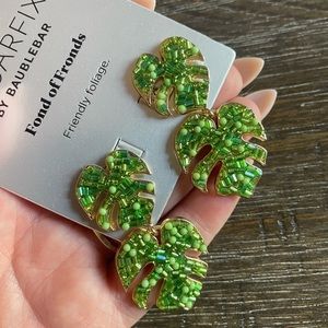 BaubleBar Monstera Earrings